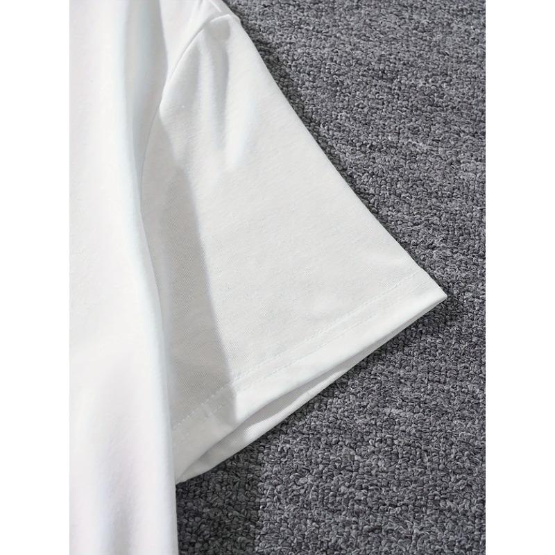 European sizes Men's Summer Short Sleeve Printed T-shirt, Crew Neck Comfortable Tops For Men