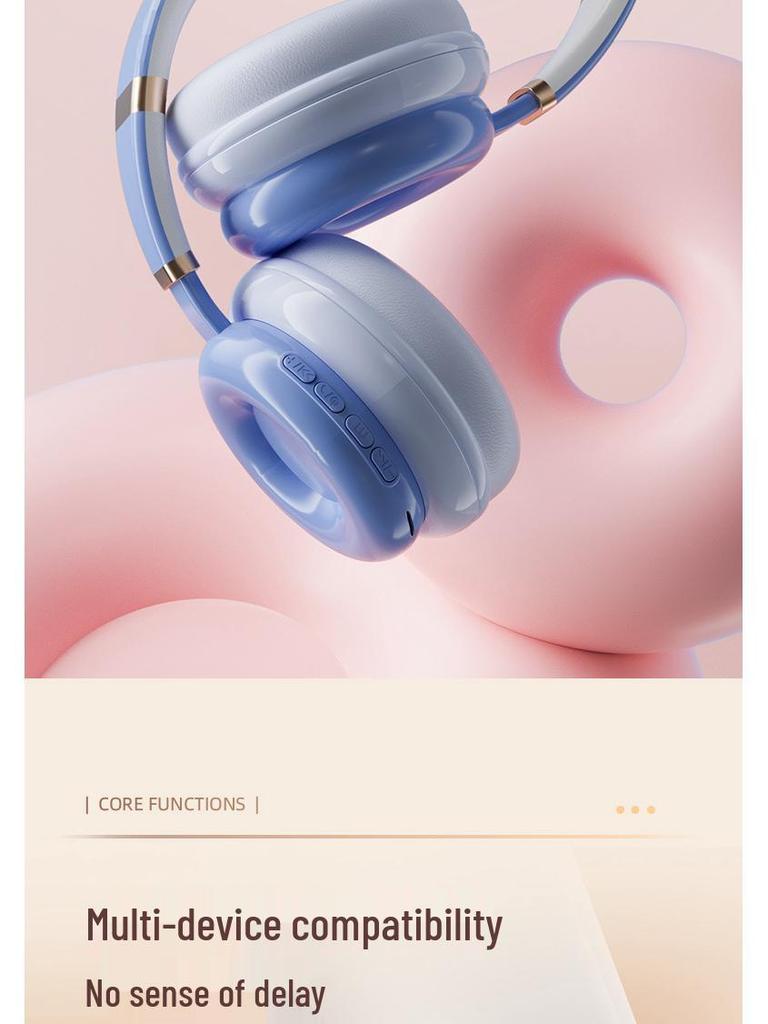 KE26 Sweet Donut Bluetooth Over-Ear Headphones with Mic, Superb Sound & Stereo Card Slot