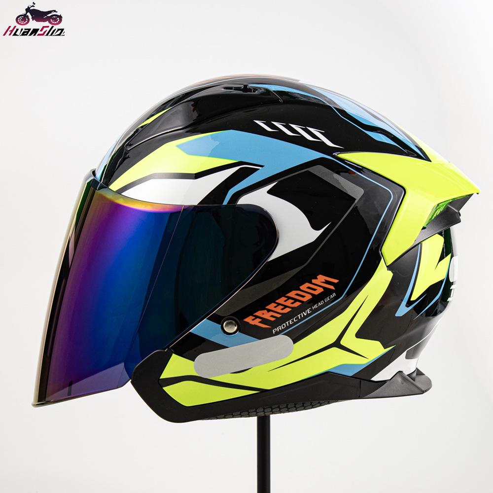 Three-Quarter Motorcycle Safety Helmet for Men & Women - Ideal for Cruising & Scooter Riding