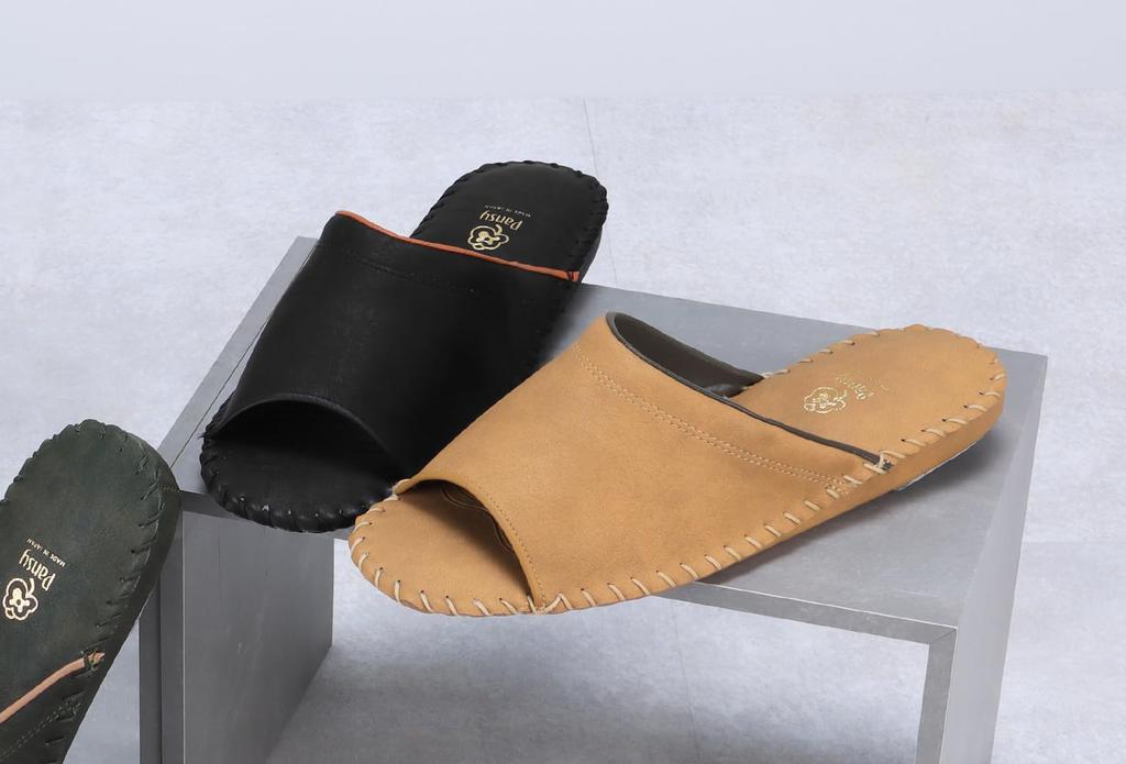 Pansy 9723J Room Made in Size Black Men's Slippers, Japan, Renewed, Durable, L,