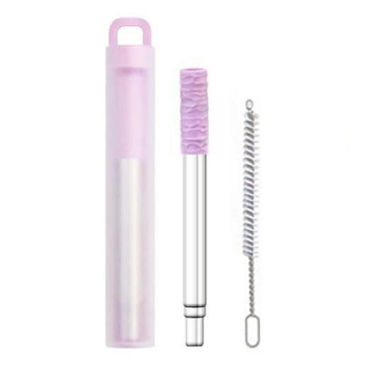 

Stainless Steel Reusable Straw Portables Milk Straw Reusable Drinking Straws for Beverages Milk Coffee фіолетовий