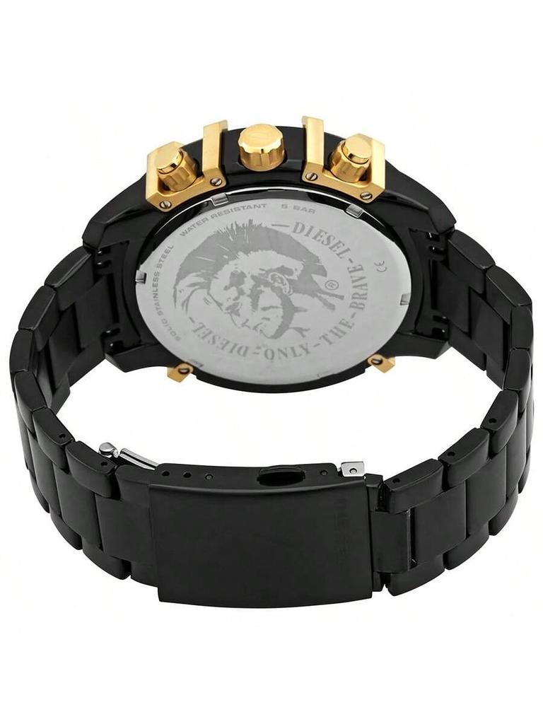 Timer-Modell lässige modische Herren-Quarzuhr DZ4525, gefertigt aus schwarzem Edelstahl, mit rundem Zifferblatt und spiegelnder Oberfläche mit Farbverlauf Armbanduhr.