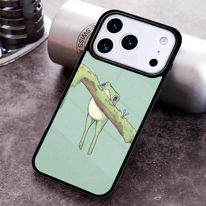 Mint Green The Frog Mushroom Phone Case for iPhone 17 16 15 Pro Max Air 14 13 12 11 Plus Shockproof Capa Cover