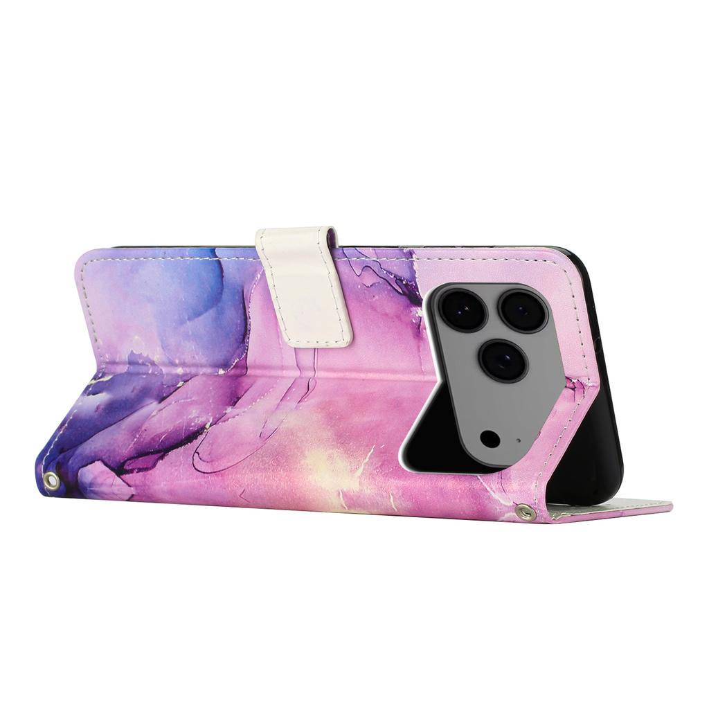 For iPhone 17 Pro Max Stand Case Marble Pattern PU Leather Wallet Phone Cover