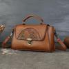 Genuine Leather Women's Bag Retro Embossed Totem Handbag Versatile Shoulder Crossbody Bag
