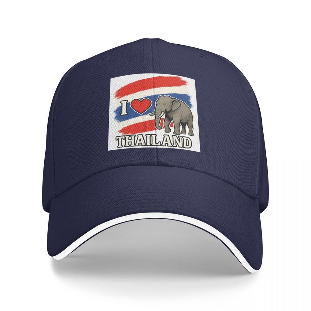I Love Thailand With Elefant Baseball Caps Snapback Baseball Hats Breathable Casual Casquette Outdoor for Men And Women
