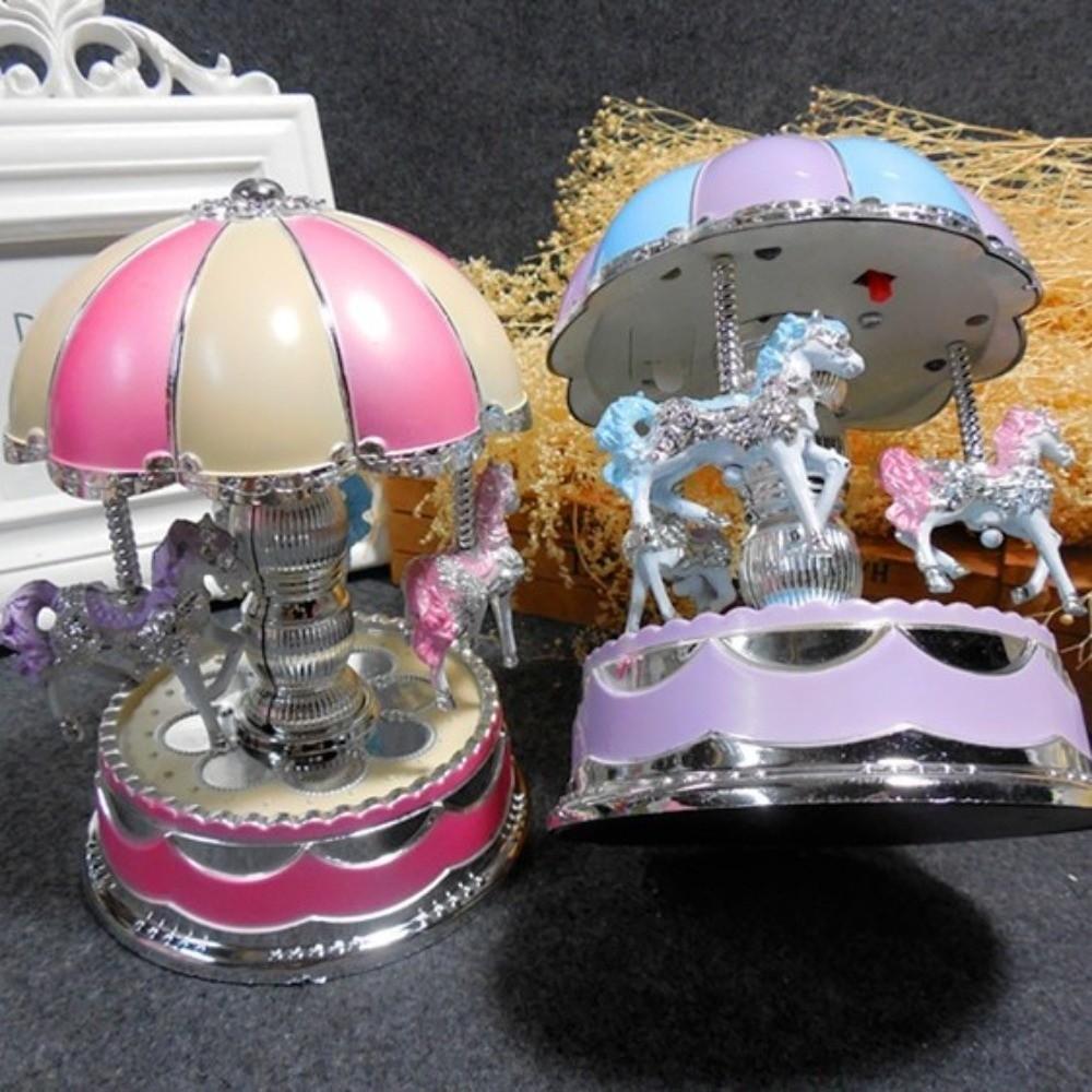Cartoon Carousel Music Box Exquisite Horse Music Box Romantic Carousel Ornaments  Birthday Gifts