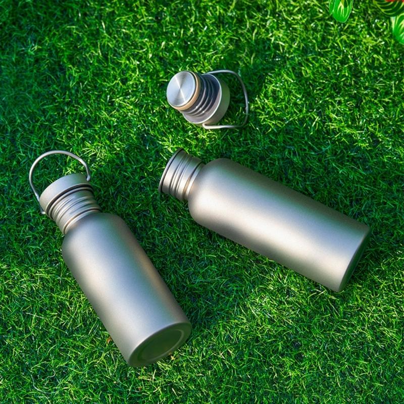Drinking Bottle for Camping Cycling Hiking Beverage Bottle Titaniums Sport Bottle with Lid Flask Wide Mouth Water Bottle