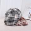 Plaid Retro Versatile Forward Hat Children's Autumn New Modified Face Shape Show Face Small Literary Newsboy Hat