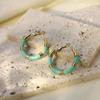Dopamine Simple Geometric Round Color Drip Earrings Women Do Not Fade Personality High Sense Versatile Earrings