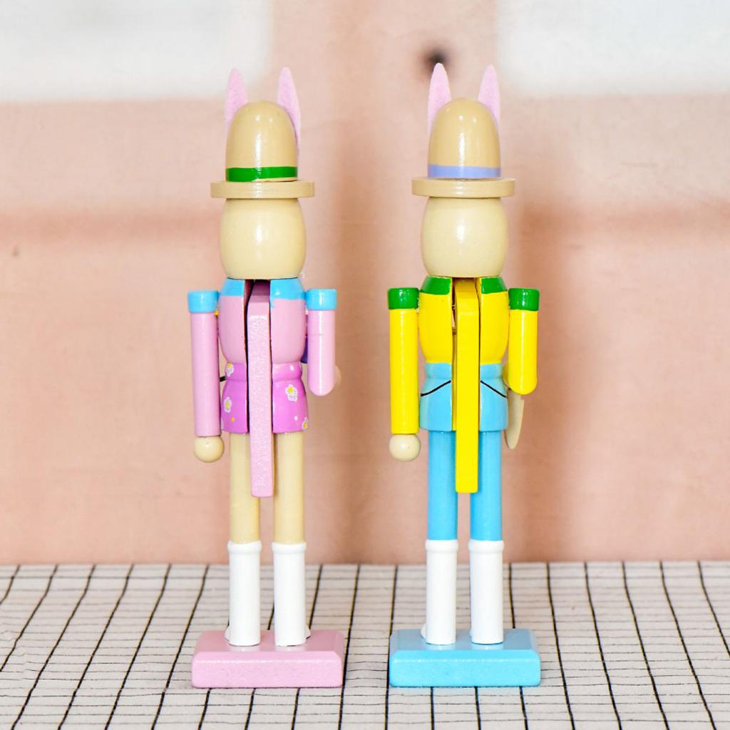 25CM Osterhase Kreativer Nussknacker Soldat Massivholz Dekoratives Geschenk Ornament