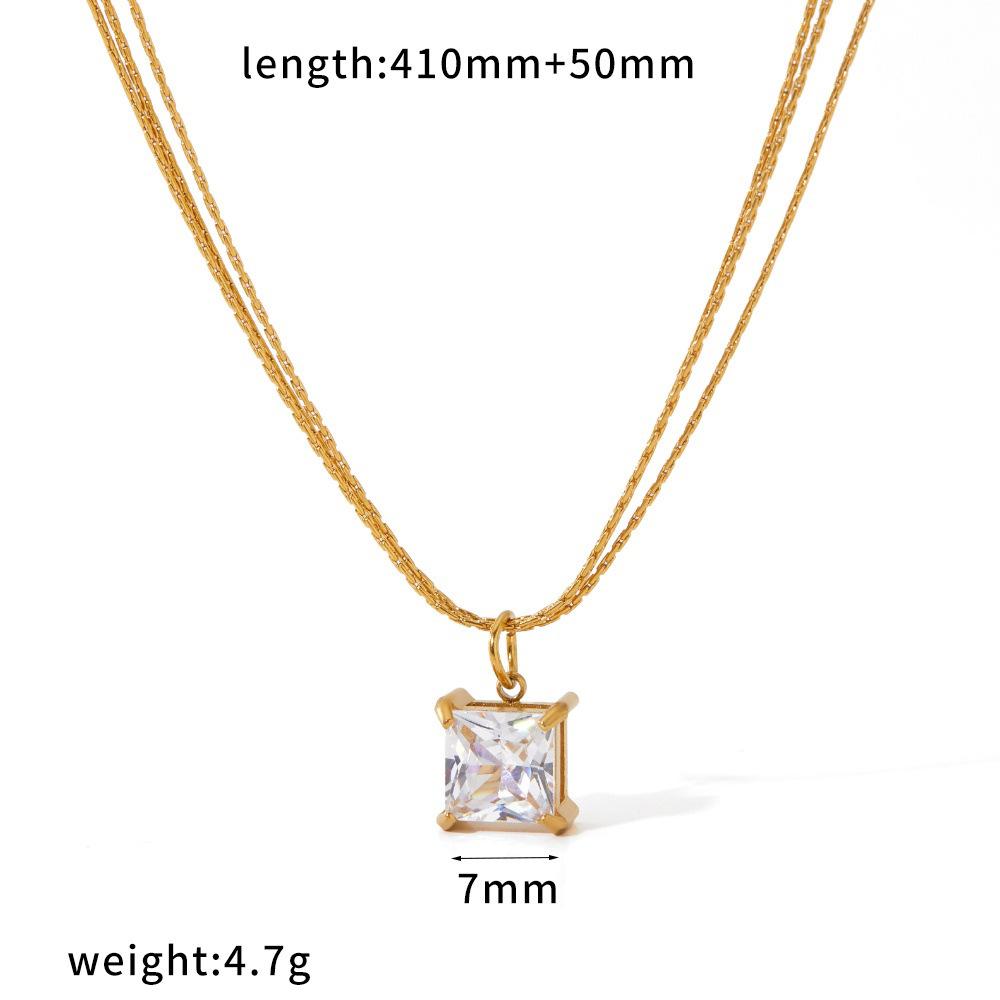 18K Gold-Plated Zircon-Inlaid Stainless Steel Headscarves Women Luxury High-End Multi-Zircon Sweater Chain