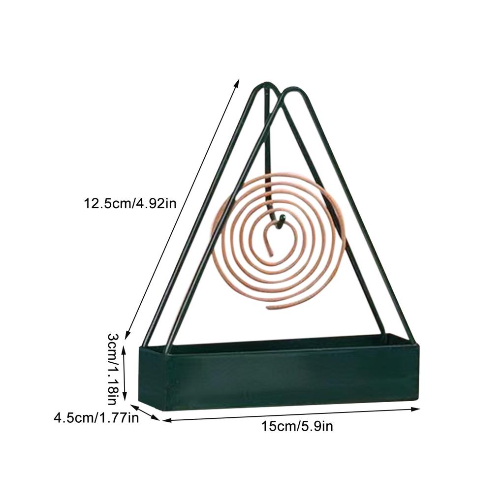 Porta Spirale Antizanzare Antiscottatura con Vassoio Creativo in Ferro Battuto a Forma Triangolare Porta Incenso Repellente per Zanzare Strumento Decorativo per la Casa