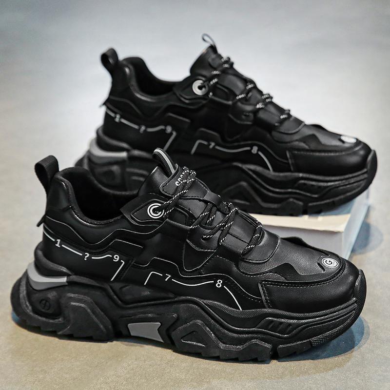 Men's Shoes for Summer New Hot Style Middle School Students' Sports Running Soft Sole Height-enhancing Teenager Little White Dad Fashion Shoes