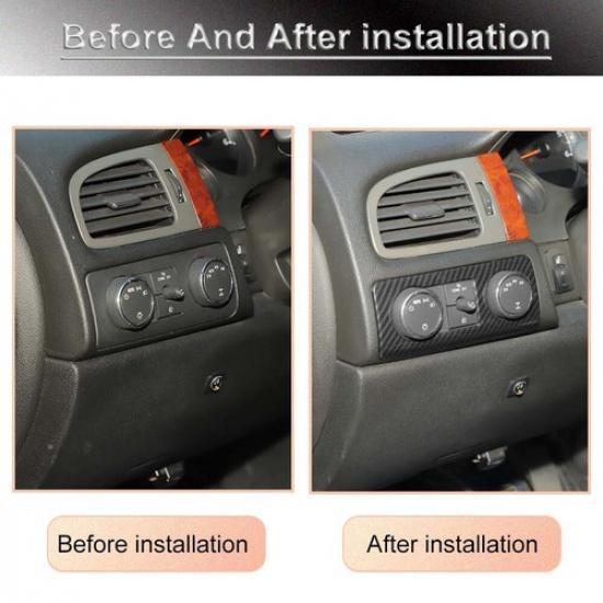 Carbon Headlight Switch Trim For Chevy Suburban Tahoe SIERRA 2007-13 Accessories