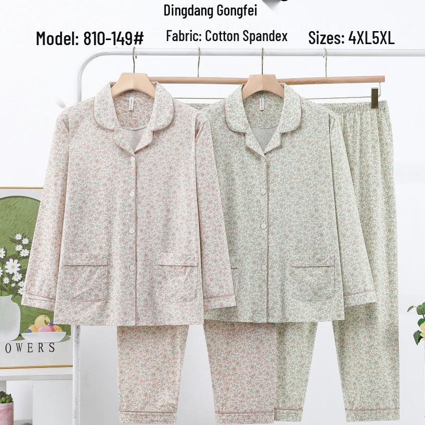 Dingdang Guifei Two-Piece Women's Pajama Set - Autumn/Winter Long Sleeve Turn-Down Collar, Comfy Stylish Homewear.