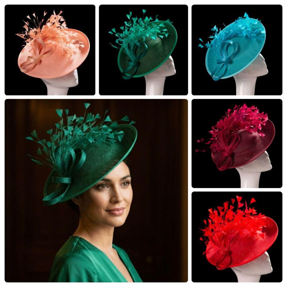 With Feather Bridal Hats Headwear Party Hats Elegant Big Top Hats Banquet