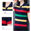 Women's Summer Tops Strip Tees Sexy Vintage Short Sleeve 5XL Polo T-Shirts Loose Casual Boho Tees