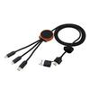 Eco-friendly Biodegradable Bamboo Fast Charging 6-in-1 Data Cable with Customizable Logo