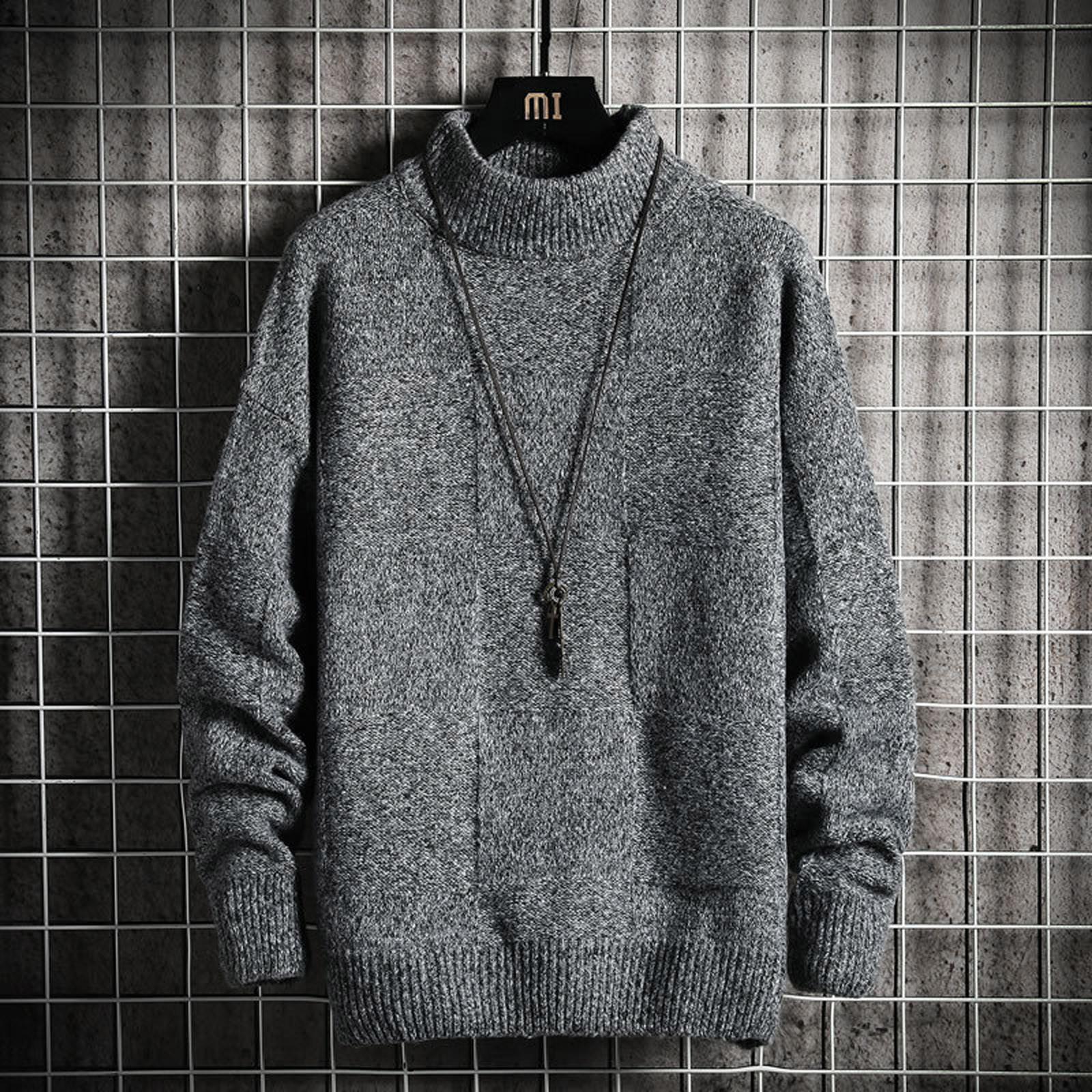 

Мужские Зимние Повседневные Цветные Водолазки с Длинным Рукавом Вязаные Свитера Топы M