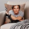 M-Matthew Mcconaughey Pillow Hollywood Actor Cushion Cover Pillowcase Anti-Dustmite Invisible Zipper Short Plush Sofa Cushion