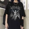 Punk T Shirt Koreanische Harajuku Hip Hop Streetwear Gothic frauen T Shirt Top Buchstaben Drucken Goth Shirts