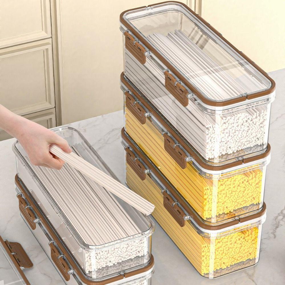 Transparent Noodles Storage Box Rectangular Spaghetti Container Pasta Storage Container Fridge