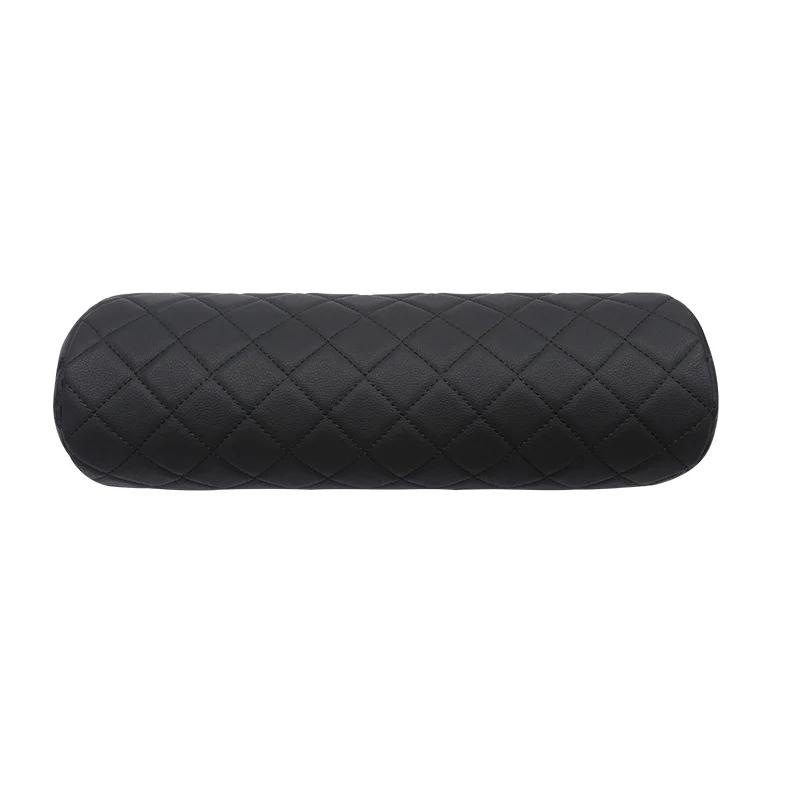 Luxury Car Seat Neck Pillow Headrest Leather Memory Foam Breathable Cervical Cylindrical Pillow Office Chair Headrest Protector