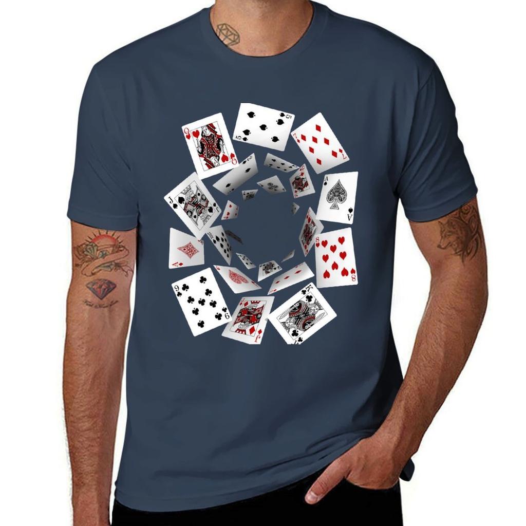 Falling Cards Tshirt Plus Size Solid Color Tshirt