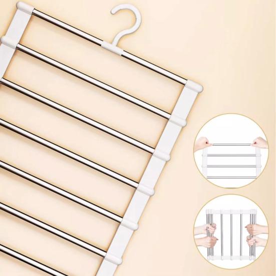 Věšák na kalhoty vícepatrový nerezový věšák na kalhoty otočný hák o 360 stupňů skládací design stojan na uskladnění kalhot