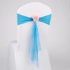 Rose Flower Chair Back Bow Decorative Belt Elastic Band Chair Bandage  Home Decor Supplies