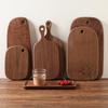 Irregular Shape Wood Cutting Board for Bread, Vegetables,Fruits,Solid Black Walnut Wood Board for Food Steak,Charcuterie,Dinner Cheese Board with Hole