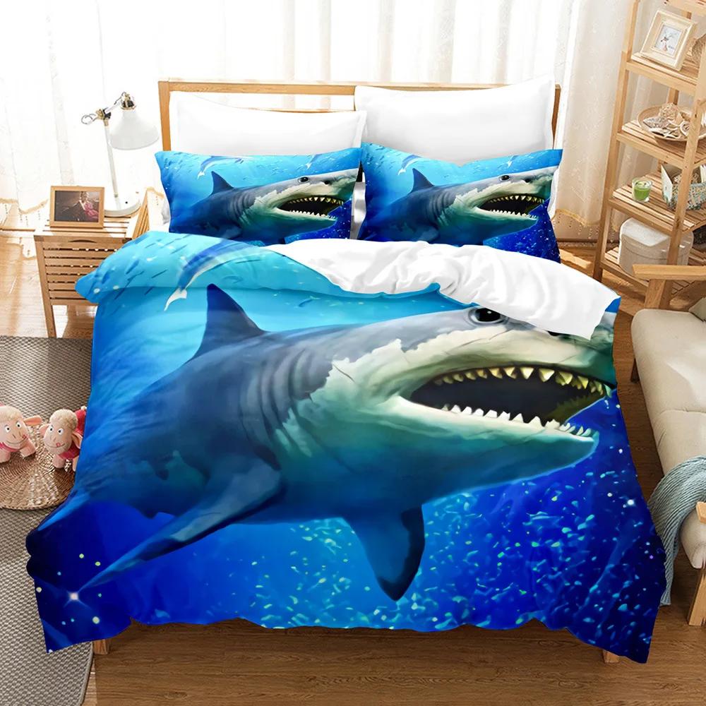 Animal Shark Bed Linens Bedding Children Winter Duvet Cover Sets Kids,twin Full Queen King Bedroom Set Housse De Couette