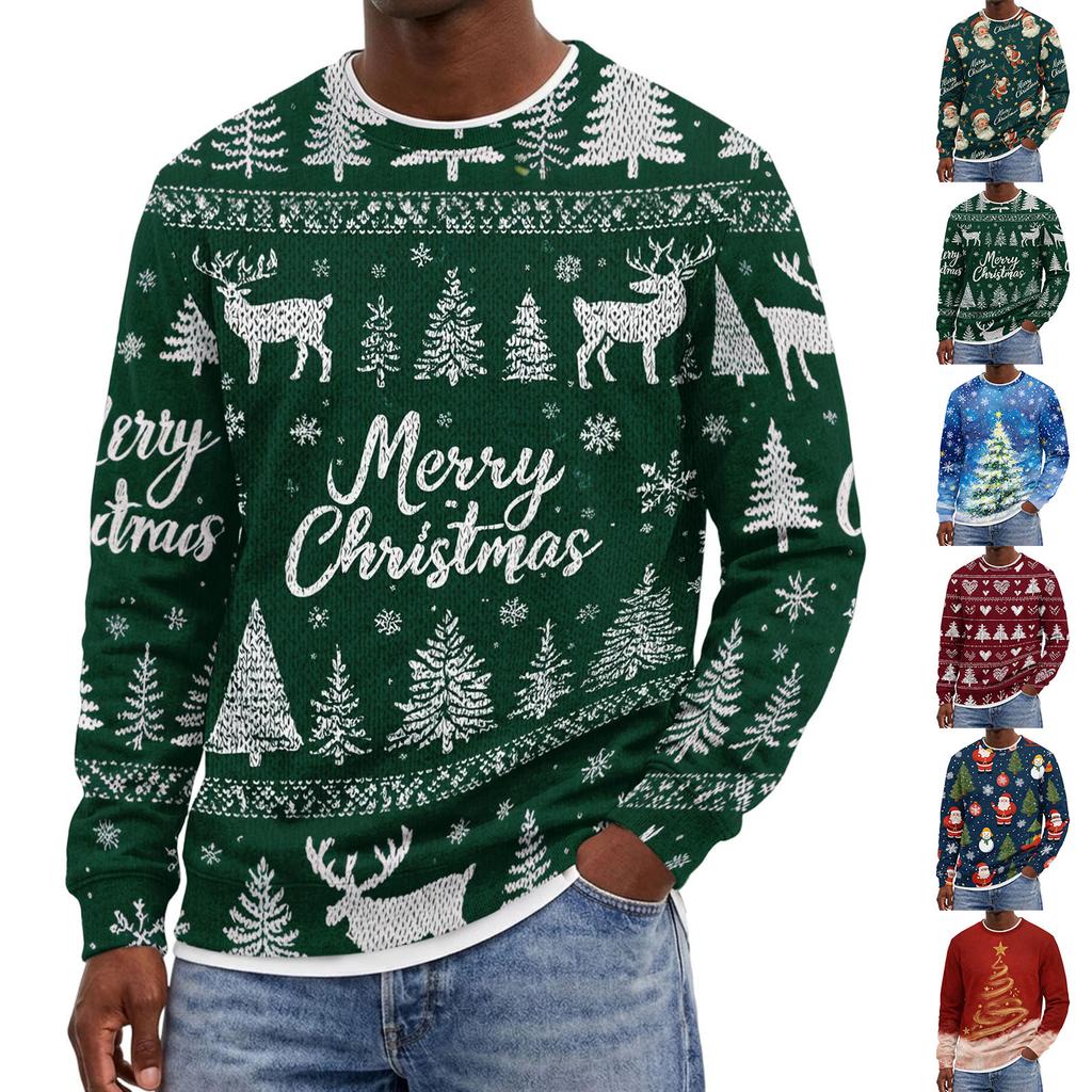 Men's Christmas Neck Pullover Sweatshirt
