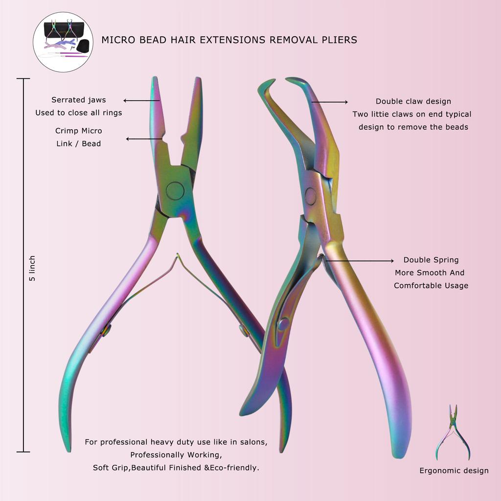 Clamp Pliers Hair Extension Plier Tool Kit for Micro Ring Link Bead Human Hair Extensions Opener Closer Tools