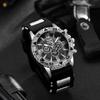 Business Blue Light Men's Watch Men's Watch Large Dial Quartz Watch Silicone Watch