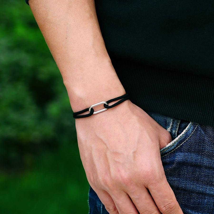 Fashion Mens Adjustable Rope Bracelet Stainless Steel Casual Versatile Accessories Grade A 3mm Thin Lucky Red String Braslet