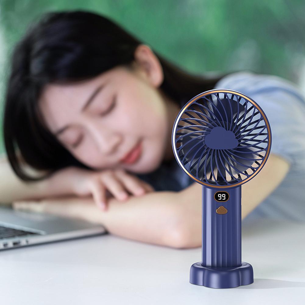 USB Mini Handheld Electric Fan 4000mAh Digital Display Desktop Air Cooler Fan