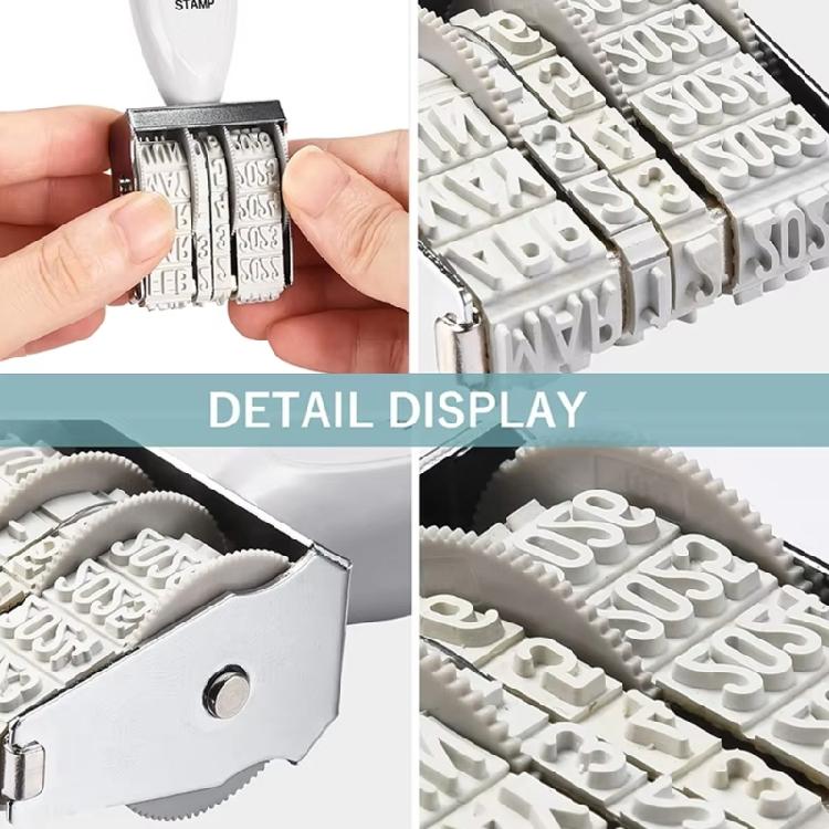 English Date Stamp Business Stamp Roller Office Stamp Rolling English Date Stamp Date Stamp Multifunction Rubber Stamp