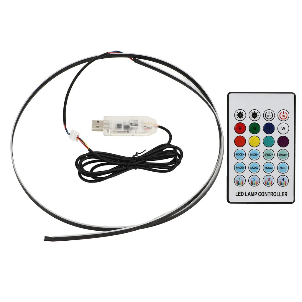 Bil Passagerarsida Interiörlist Ljus LED RGB Instrumentpanel Ljuslist Trådlös Fjärrkontroll APP-kontroll Ljus