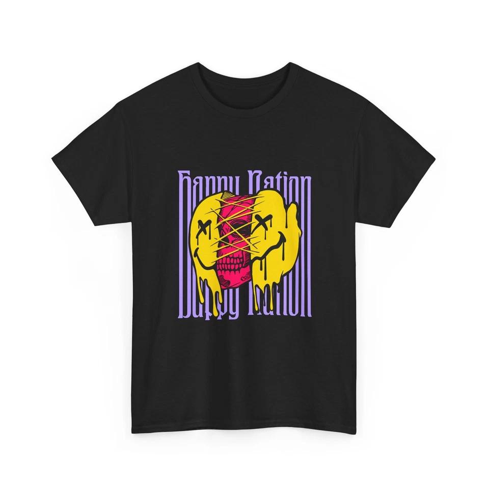 Dripping Smiley Face T-Shirt | Grunge Neon Graphic, Cool T-Shirt, Cotton T-Shirt S