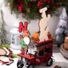 Classical Wooden Gingerbreads Man Rudolph Reindeers Christmas Figurines Paint Safe Family Friendly Decors