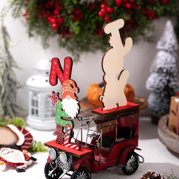 Classical Wooden Gingerbreads Man Rudolph Reindeers Christmas Figurines Paint Safe Family Friendly Decors