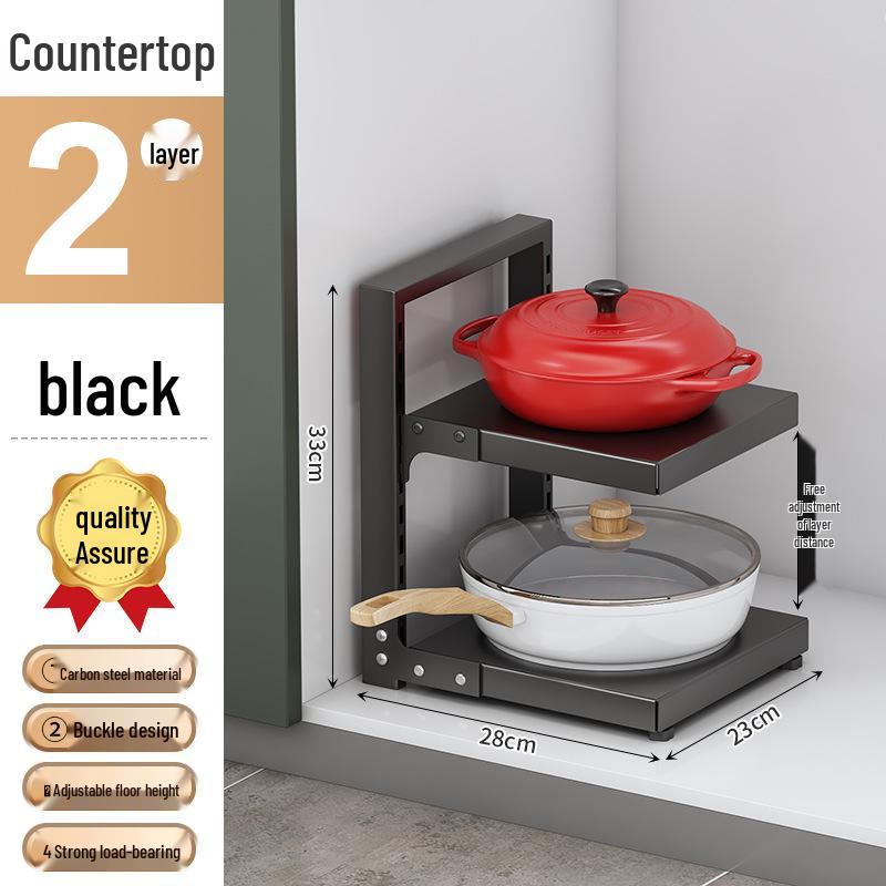 Vícevrstvý organizér na hrnce pod dřez pro skříňku, úložný prostor na nádobí