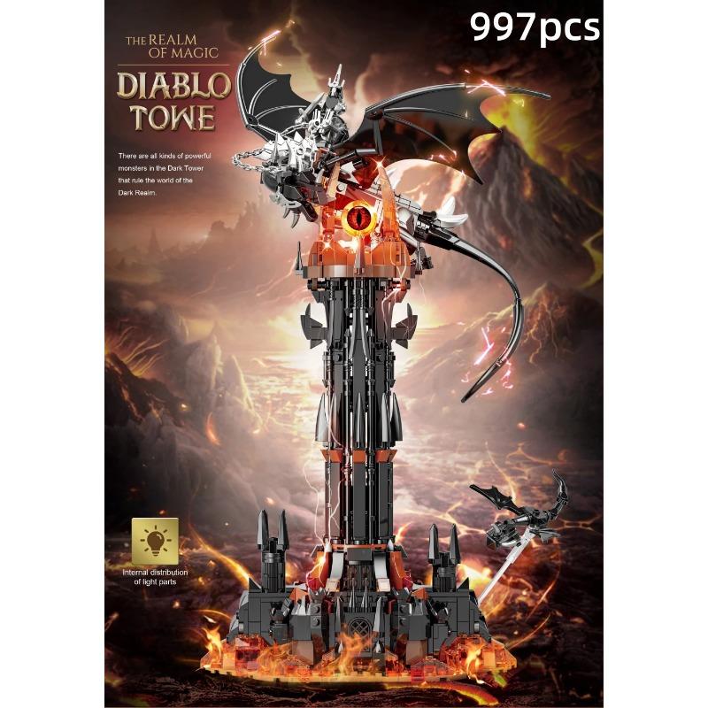 Moc Lord Movie Rings The Fell Beast Magic Tower Building Blocks Creative Assemble Bricks Toys Gift For Kids