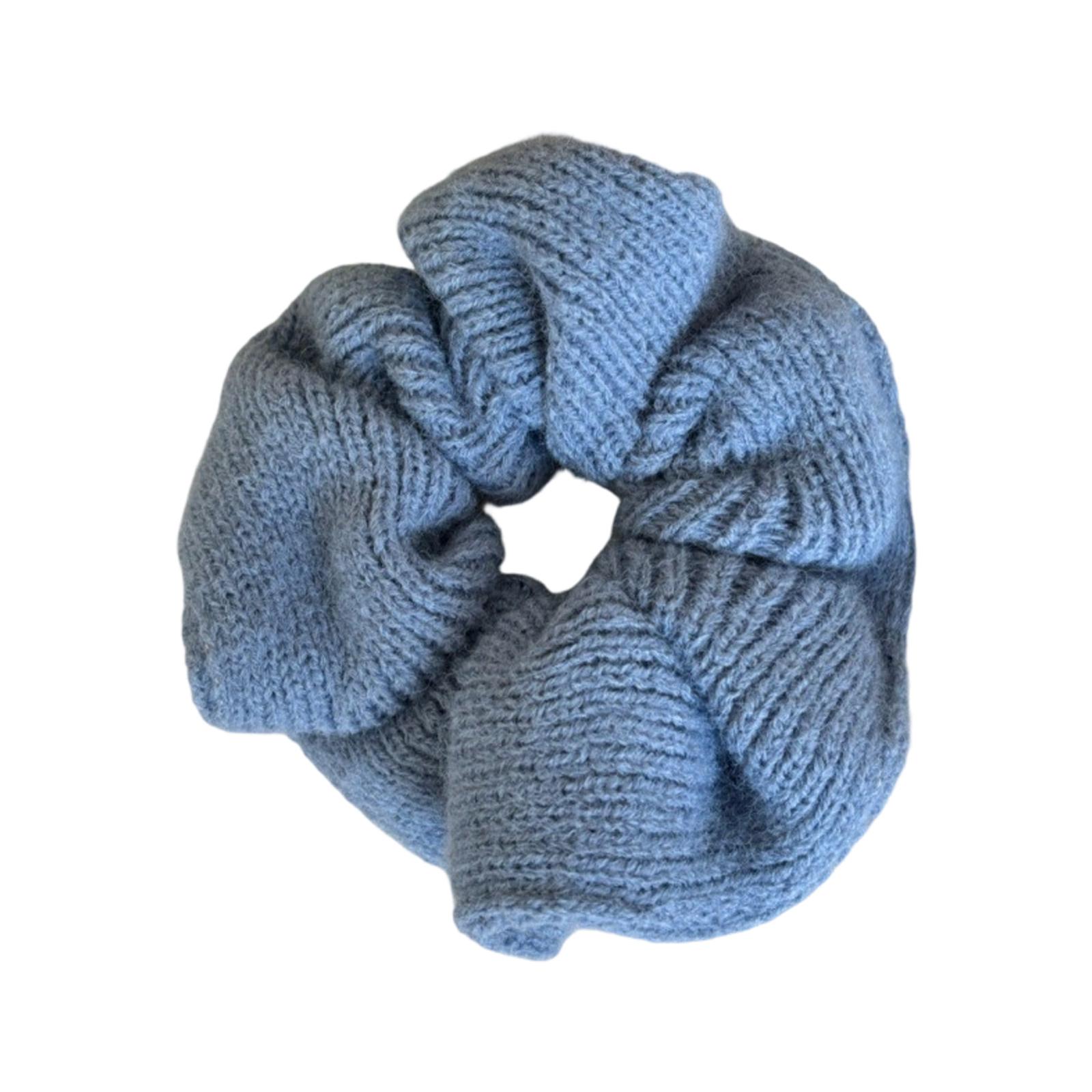 

Уютные вязаные резинки для волос Нежный нескользящий дизайн Легкая веревка для волос Для девочек Студентов Повседневных прогулок Домашнего использования синий