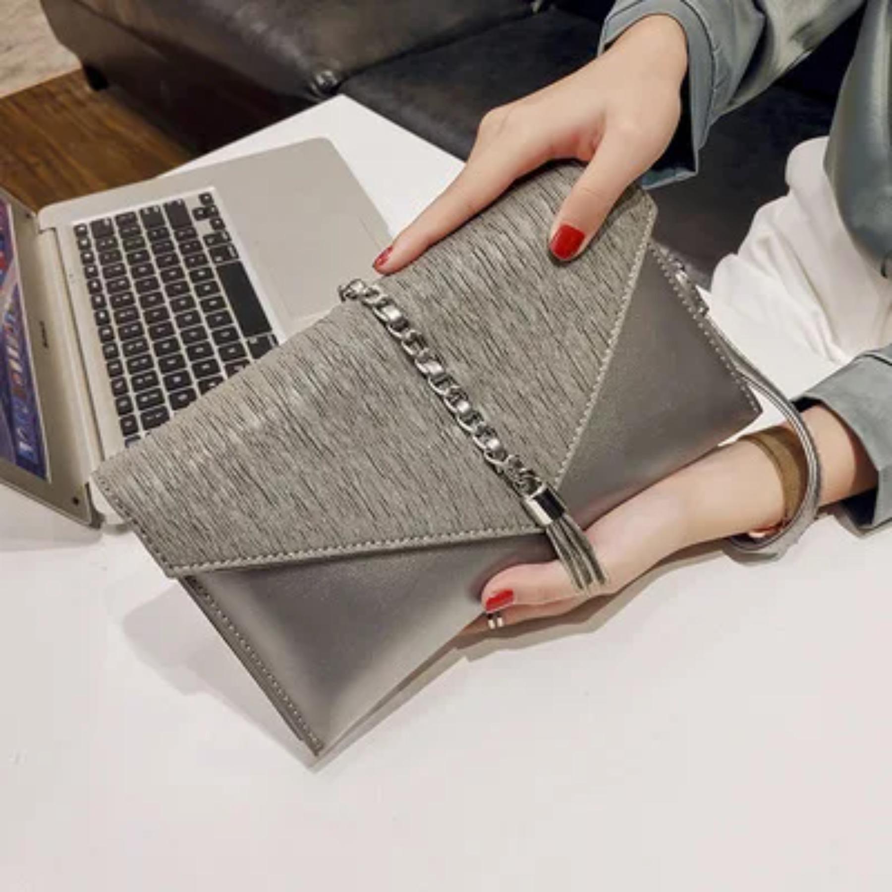 

Tassels Ladies Envelope Clutches PU Leather Women Shoulder Bag Luxury Dress Female Party Bag Clutch Purse