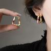 Exquisite Geometric Drip Glaze Enamel Earrings - High-End Simple Design