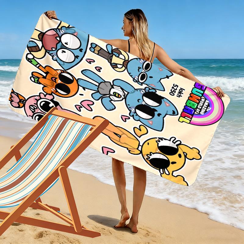The Amazing World of Gumball 2D Flat Print Beach Towel, Large Soft Quick Dry Towel for Beach Camping Swimming.MSTJ0918343