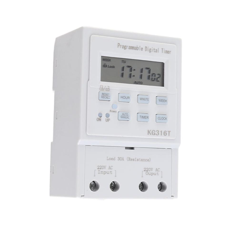 30A Digital Timer Switch AC 220V Time Control Switch Programmable Timer  Efficient Intelligent